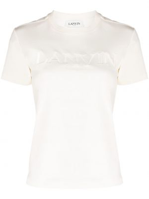 Jersey bombažna majica z vezenjem Lanvin bela