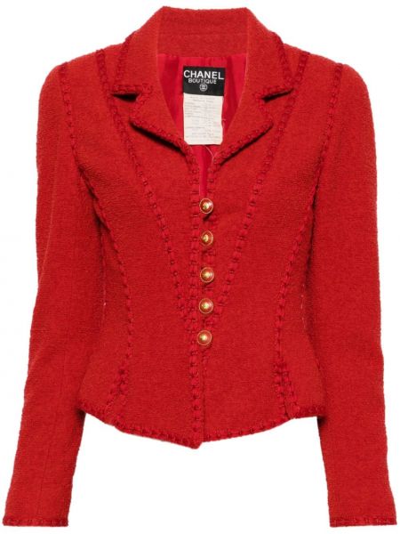 Μπλέιζερ tweed Chanel Pre-owned κόκκινο