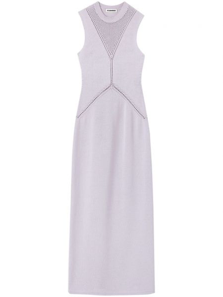 Rochie dreaptă din dantelă Jil Sander violet