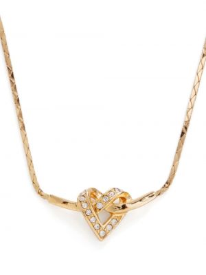 Ogrlica s uzorkom srca Christian Dior Pre-owned zlatna