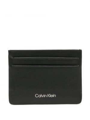 Iš natūralios odos piniginė Calvin Klein juoda