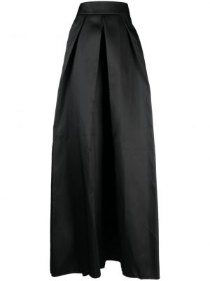 Plisovaná saténová dlhá sukňa Gemy Maalouf čierna