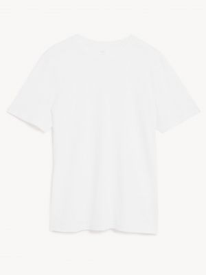 Хлопковая футболка с круглым вырезом Marks & Spencer белая