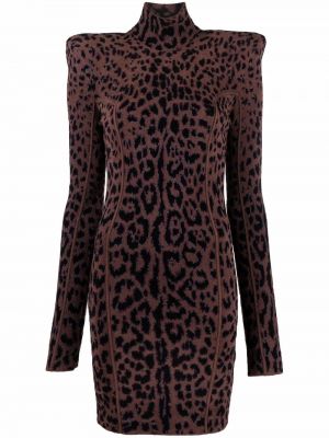 Mini šaty s potlačou s leopardím vzorom Roberto Cavalli