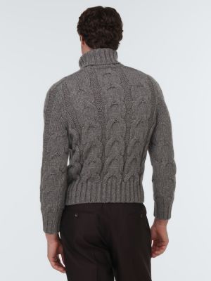 Jersey cuello alto de lana de tela jersey Tom Ford gris