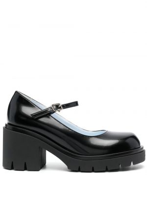 Кожени полуотворени обувки Chiara Ferragni черно