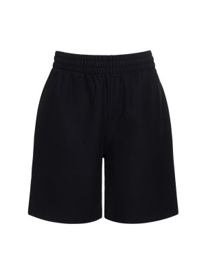 Pantalones cortos deportivos de algodón de tela jersey Burberry negro