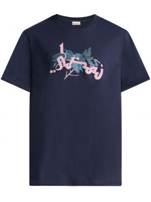 T-shirt à imprimé Qasimi bleu
