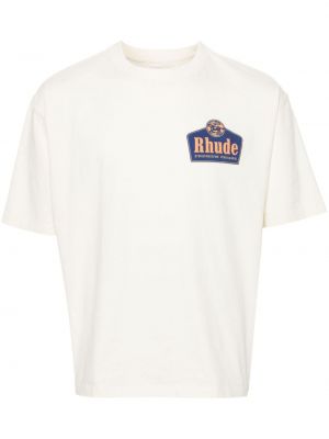 Kokvilnas t-krekls ar apdruku Rhude balts