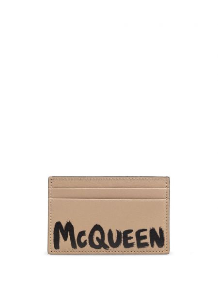 Kožená peňaženka s potlačou Alexander Mcqueen