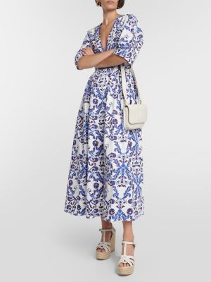Βαμβακερή μάξι φόρεμα με σχέδιο Emilia Wickstead μπλε