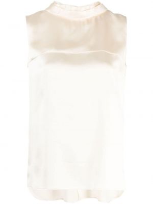Svilen top brez rokavov Chanel Pre-owned bela