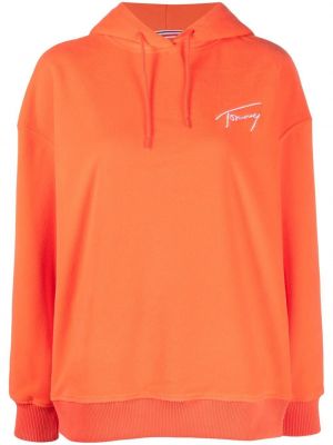 Siuvinėtas džemperis su gobtuvu Tommy Jeans oranžinė