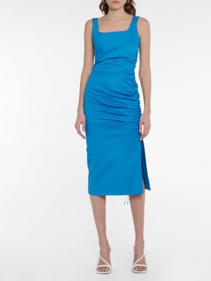 Bavlněné midi šaty Sportmax modré