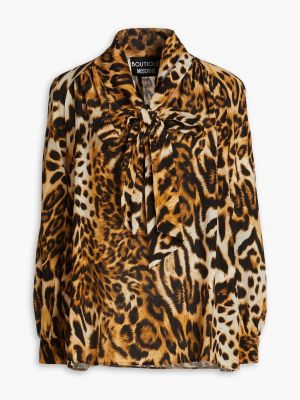 Леопардовая блузка с бантом с принтом Boutique Moschino