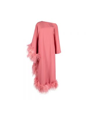 Sukienka długa w piórka Taller Marmo różowa