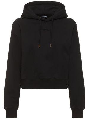 Pamučna hoodie s kapuljačom Jacquemus crna