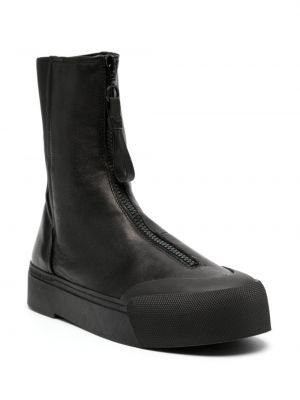 Leder ankle boots mit reißverschluss Emporio Armani schwarz