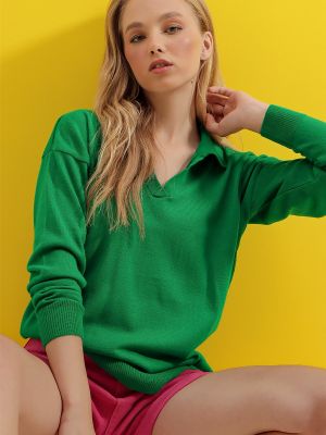 Džemperis Trend Alaçatı Stili zaļš