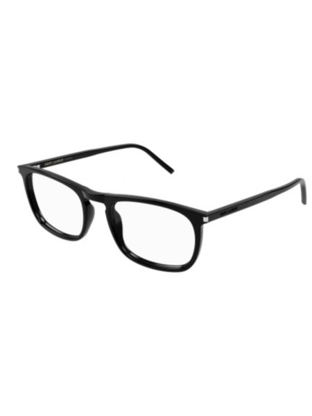 Okulary skórzane eleganckie Saint Laurent czarne