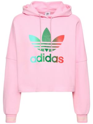 Kapucnis melegítő felső Adidas Originals rózsaszín