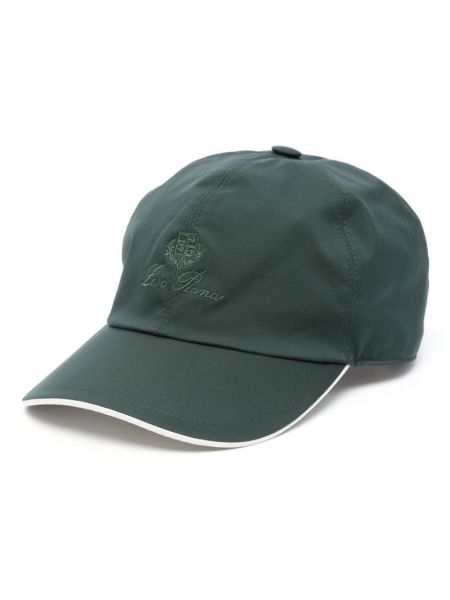 Siuvinėtas kepurė su snapeliu Loro Piana žalia