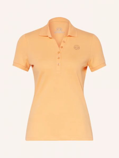 Рубашка-поло из пике с драгоценными камнями Sportalm оранжевый