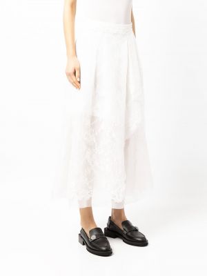 Drapované asymetrické sukně Shiatzy Chen bílé