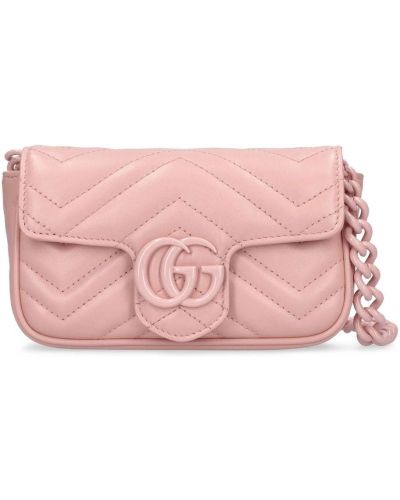 Кожаная сумка Gucci, розовая