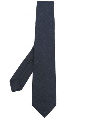 Jedwabny krawat w grochy Barba niebieski