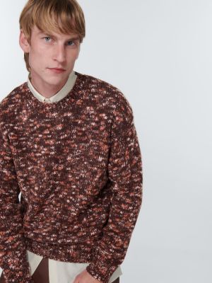 Sweter wełniany Auralee brązowy