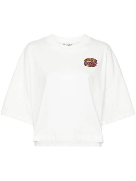 T-shirt en coton avec applique Essentiel Antwerp blanc