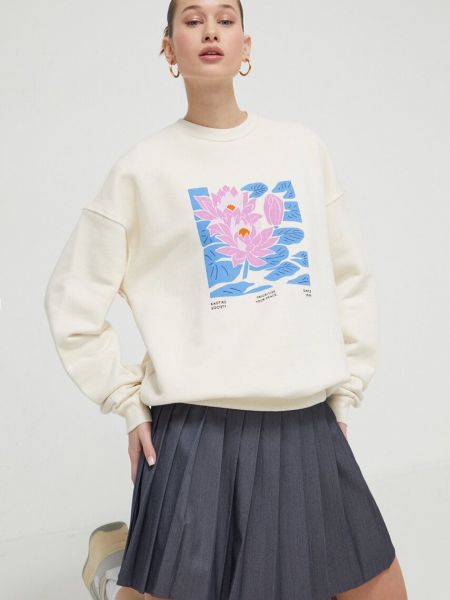 Bluza bawełniana z nadrukiem Kaotiko beżowa