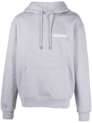 Hoodie aus baumwoll mit print Jacquemus grau