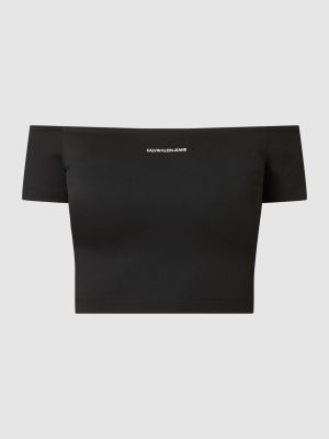 Bluzka z nadrukiem Calvin Klein Jeans czarna