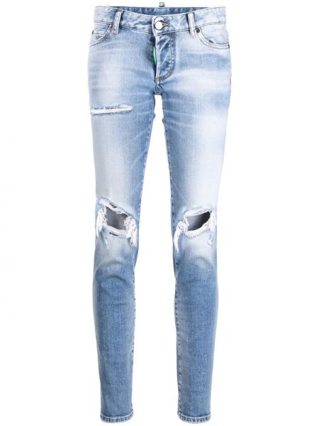 Rippet skinny jeans Dsquared2 blå