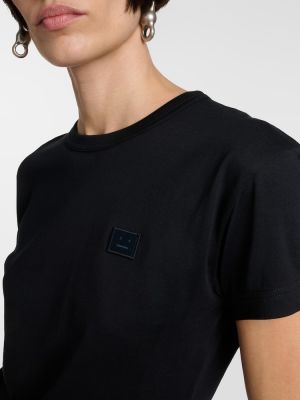 Памучна тениска от джърси Acne Studios черно