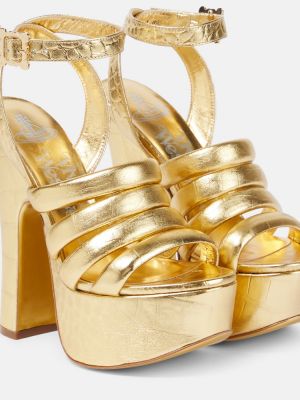 Sandali di pelle con platform Vivienne Westwood oro