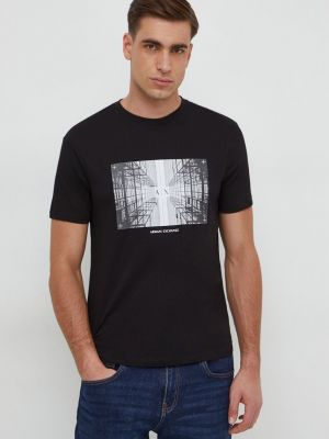 Bombažna majica Armani Exchange črna