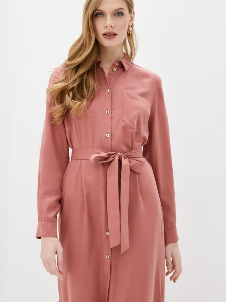 Платье-рубашка Ruxara розовое