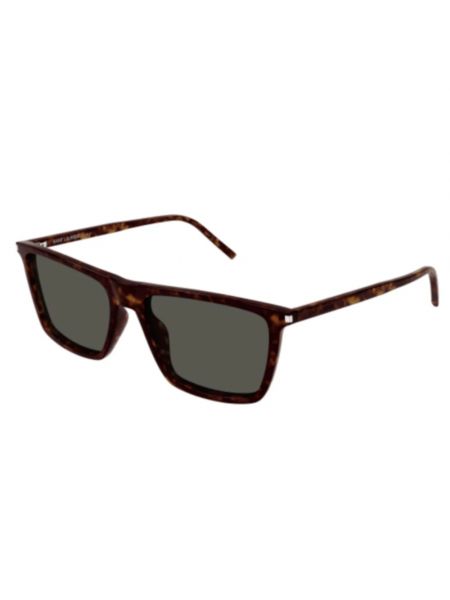 Okulary przeciwsłoneczne skórzane eleganckie Saint Laurent