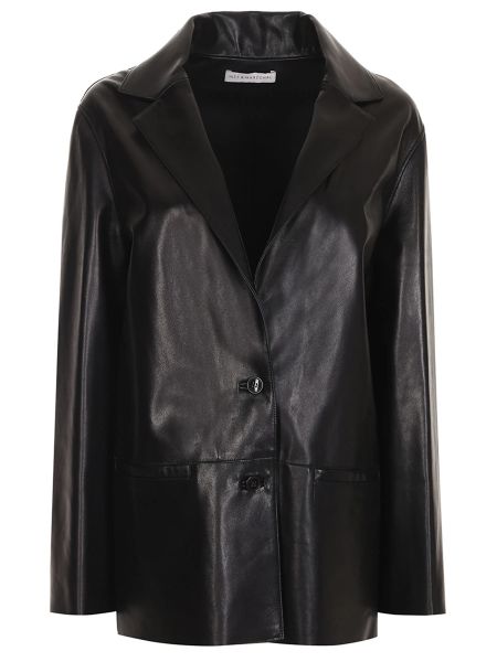 Кожаный пиджак Inès & Maréchal черный