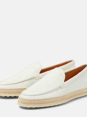 Pantofi loafer din piele Tod's alb
