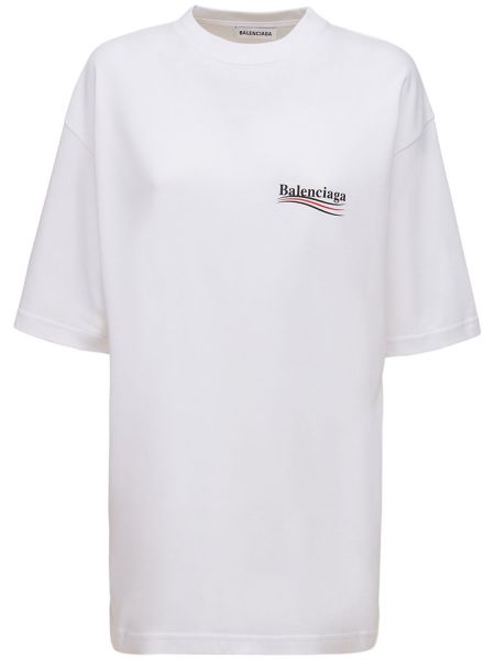 Camiseta de tela jersey oversized Balenciaga blanco