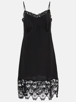 Платье-комбинация с кружевной отделкой Simone Rocha черный