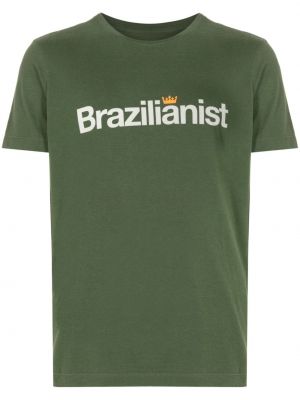 Памучна тениска с принт Osklen зелено
