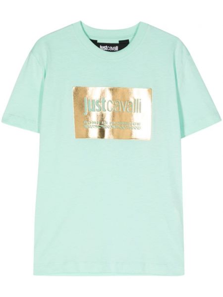 Kokvilnas t-krekls Just Cavalli zaļš