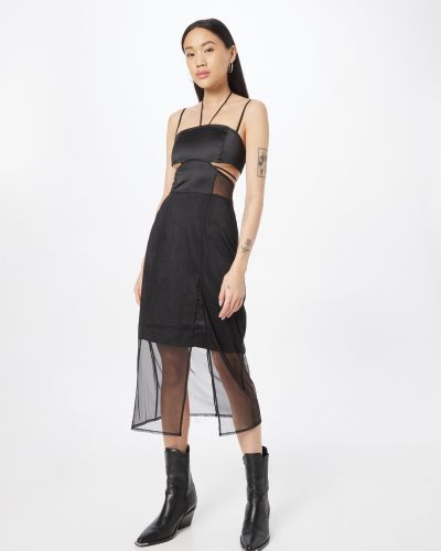 Μίντι φόρεμα με διαφανεια Calvin Klein Jeans μαύρο