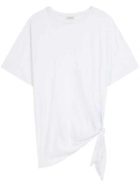 Draperet bomuld t-shirt Dries Van Noten hvid