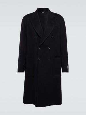 Czarny płaszcz wełniany z kaszmiru Gucci